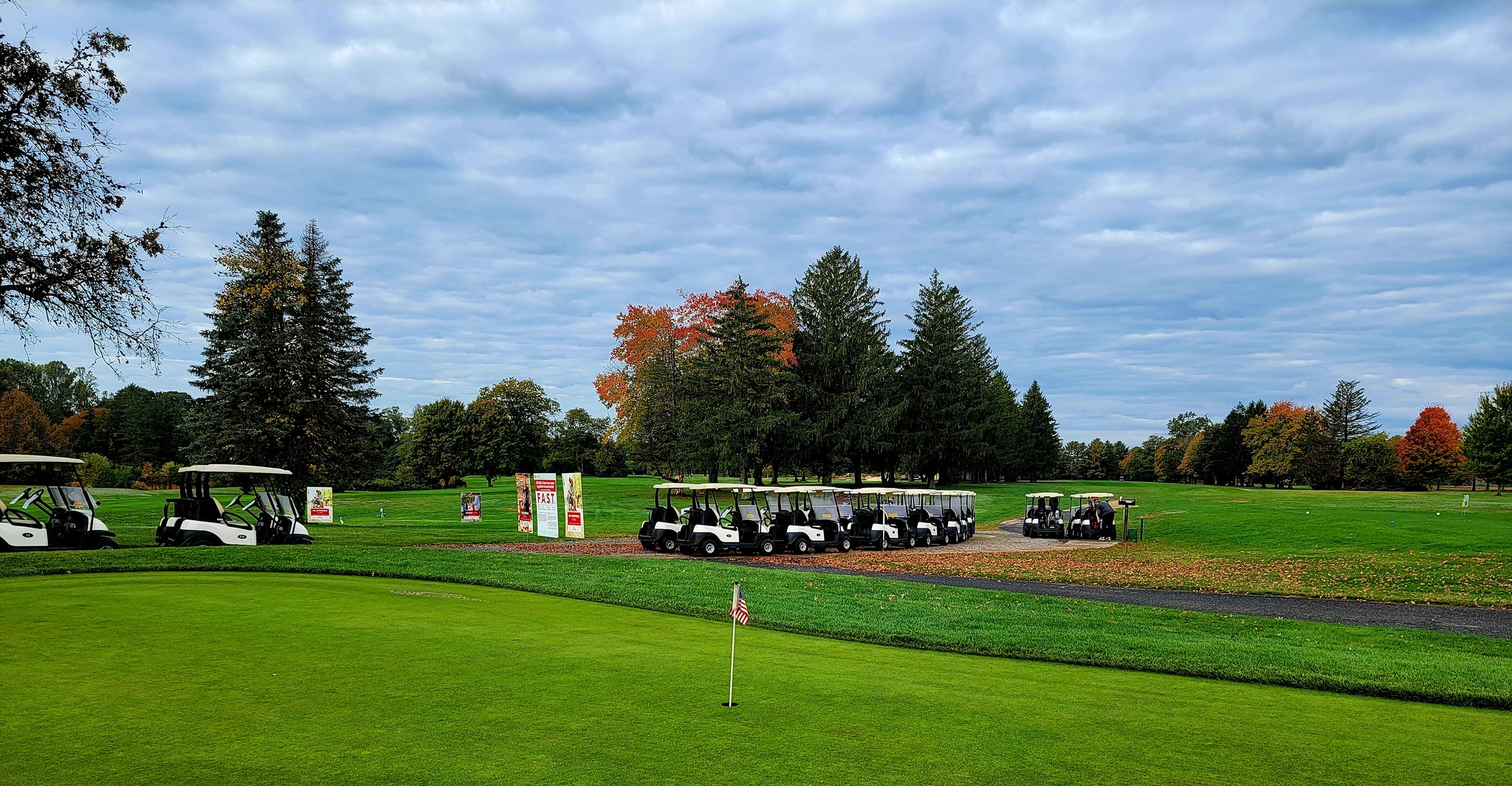 golf course with carts